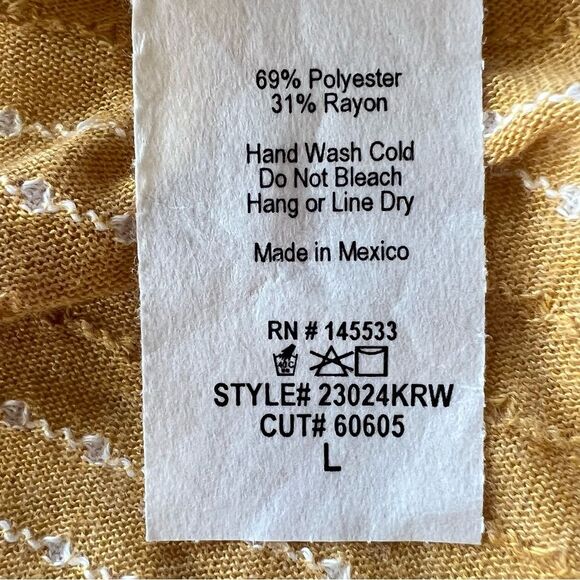 Anthropologie W5 Concepts Swiss Dot Ruffle Bell Sleeve Goldenrod Blouse SZ L - Picture 11 of 15